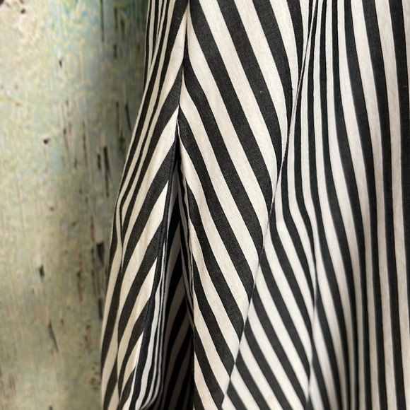 MDS Dark Gray and White Striped Button-Up Dress. size 6 - Picture 7 of 10